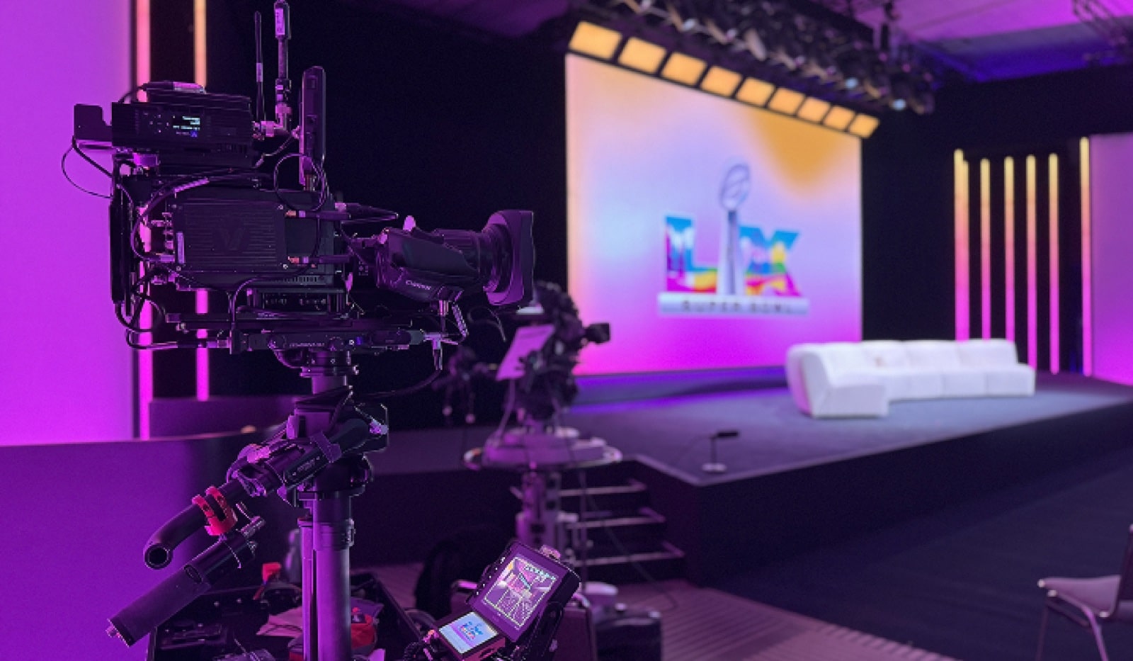 Broadcast camera on a live concert stage